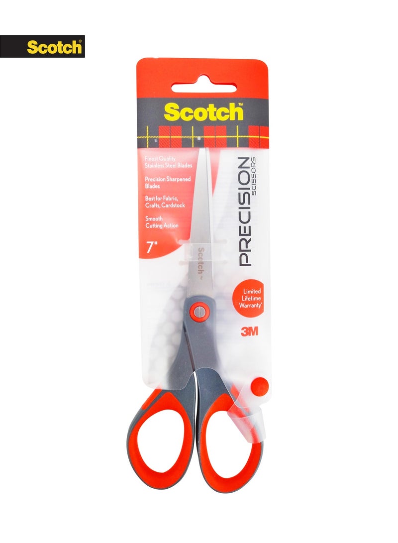 سكوتش مقص دقيق 7 إنش، شفرات ستانلس ستيل، قبضة مريحة – للاستخدام المنزلي والمكتبي - Image 1